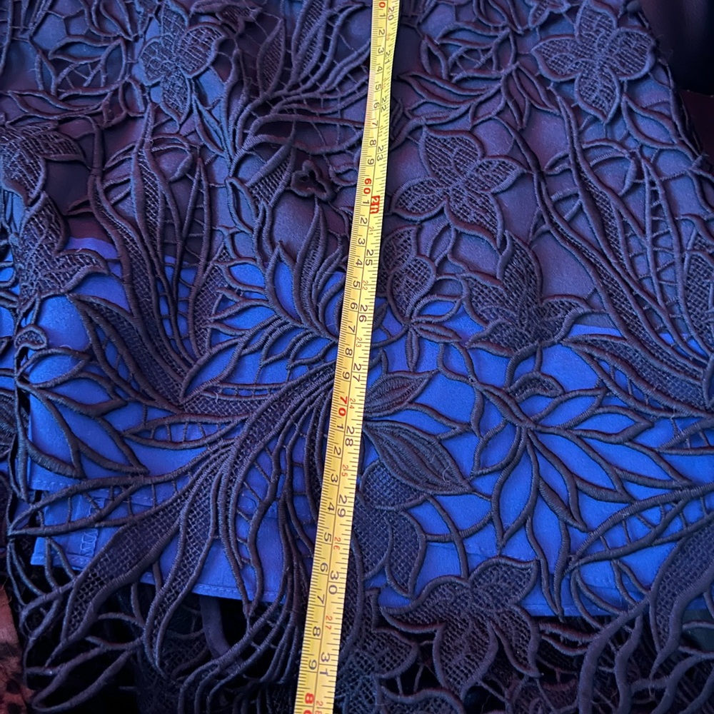 Self-Portrait Navy and Black Lace Mini Dress - Picture 11 of 13